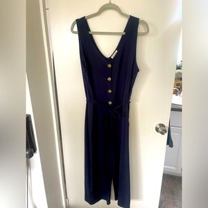 Navy Blue linen women’s linen jumpsuit XL
